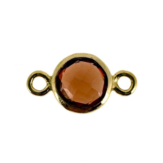 Wholesale 1/20 14k Gold Filled High End 100% Genuine Natural Gemstone Birthstone Bezel Connector-4mm