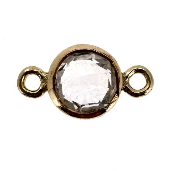 Wholesale 1/20 14k Gold Filled High End 100% Genuine Natural Gemstone Birthstone Bezel Connector-4mm