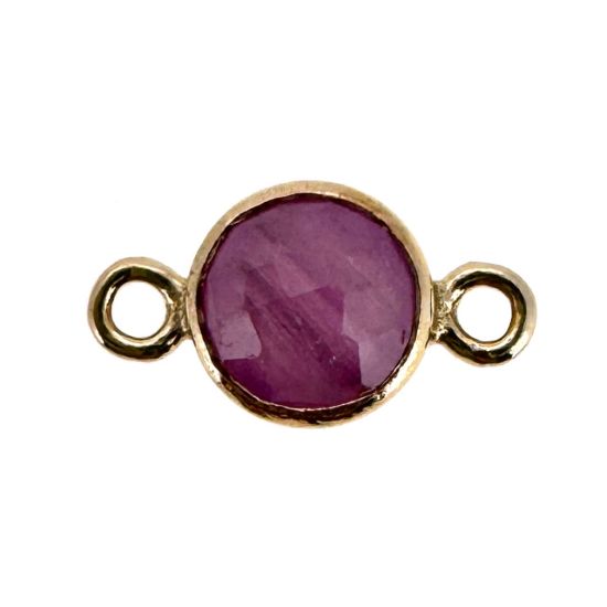 Wholesale 1/20 14k Gold Filled High End 100% Genuine Natural Gemstone Birthstone Bezel Connector-4mm
