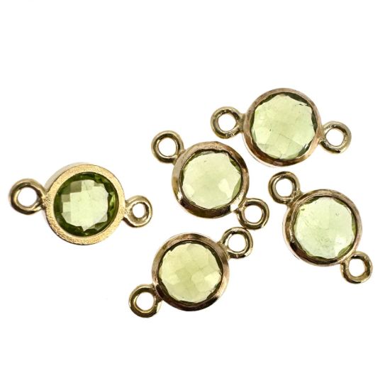 Wholesale 1/20 14k Gold Filled High End 100% Genuine Natural Gemstone Birthstone Bezel Connector-4mm