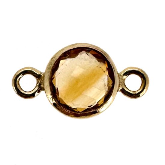 Wholesale 1/20 14k Gold Filled High End 100% Genuine Natural Gemstone Birthstone Bezel Connector-4mm