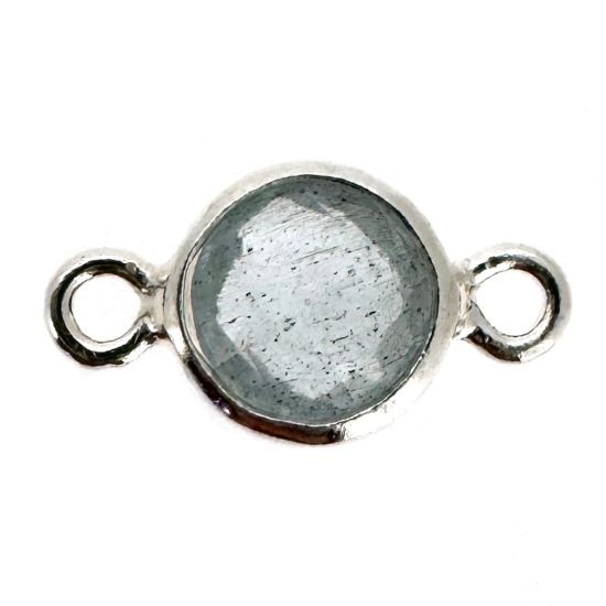 Wholesale 925 Sterling Silver High End 100% Genuine Natural Gemstone - Birthstone Bezel Connector - 4mm