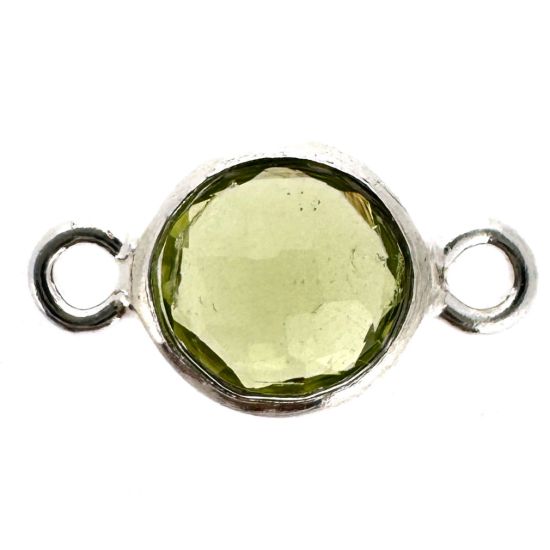 Wholesale 925 Sterling Silver High End 100% Genuine Natural Gemstone - Birthstone Bezel Connector - 4mm