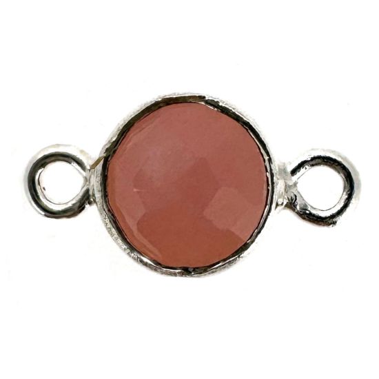 Wholesale 925 Sterling Silver High End 100% Genuine Natural Gemstone - Birthstone Bezel Connector - 4mm