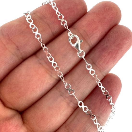 Wholesale 925 Sterling Silver Finished Chain - 5.3x2.8mm Sunburst Infinity Chain