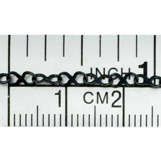 Wholesale Oxidizied 925 Sterling Silver Bulk Chain - 5.3x2.8mm Sunburst Infinity Chain (sold per foot)