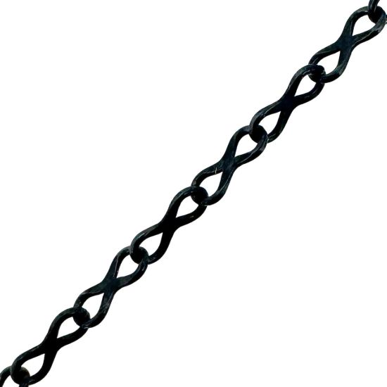 Wholesale Oxidized 925 Sterling Silver Bulk Chain - 4.5x2mm Plain Infinity Chain (sold per foot)