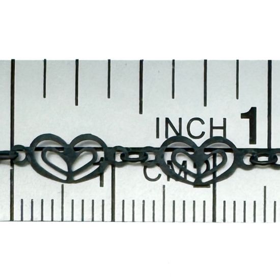 Wholesale Oxidized 925 Sterling Silver Bulk Chain -Double Heart Chain (sold per foot)