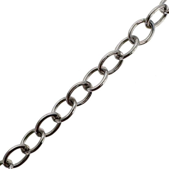 Wholesale Rhodium Plated Sterling Silver Bulk Chain - 2.5x3.5mm Oval Cable Chain (sold per foot)