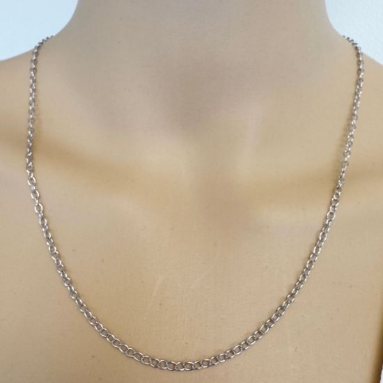 Wholesale Rhodium Plated Sterling Silver Bulk Chain - 2.5x3.5mm Oval Cable Chain (sold per foot)