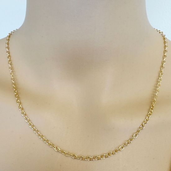 Wholesale Gold Over Sterling Silver Chain - Oval Round Cable Bulk Chain 2.5x3.5mm (sold per foot)