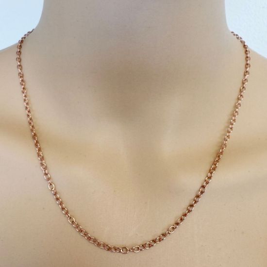 Wholesale Rose Gold Plated Sterling Silver Bulk Chain - 2.5x3.5mm Oval Cable Chain (sold per foot)