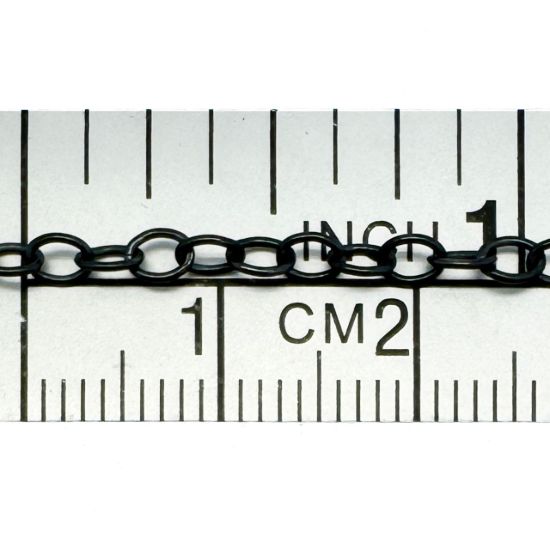 Wholesale Oxidized Sterling Silver Bulk Chain - 2.5x3.5mm Oval Round Cable Chain (sold per foot)