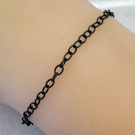 Wholesale Oxidized Sterling Silver Bulk Chain - 2.5x3.5mm Oval Round Cable Chain (sold per foot)