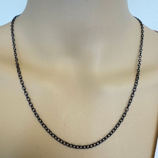 Wholesale Oxidized Sterling Silver Bulk Chain - 2.5x3.5mm Oval Round Cable Chain (sold per foot)