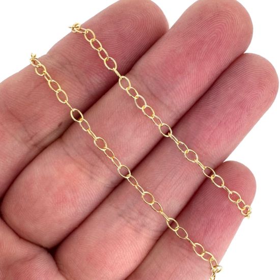 Wholesale 1/20 14K Gold Filled Bulk Chain - Round Oval Cable Chain (sold per foot)