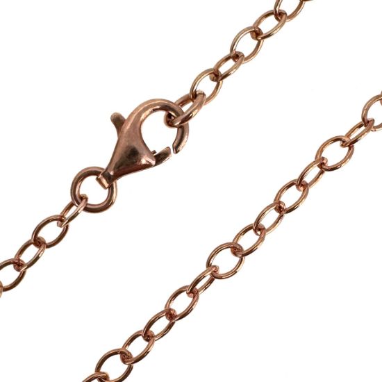 Wholesale Rose Gold Plated Sterling Silver Finished Chain - 4mm Strong Oval Cable Chain