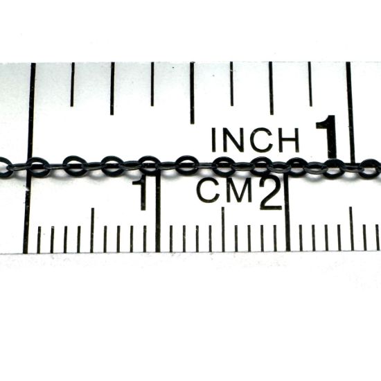 Wholesale Chain, Oxidized Sterling Silver Flat Cable Oval Chain 2 by 1.5mm Bulk Chain by the foot