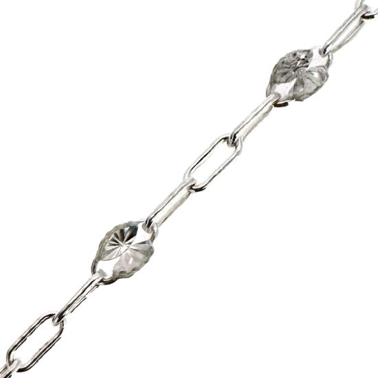 Wholesale 925 Sterling Silver Long Box -1+3 PaperClip Enamel Chain (Crystal Clear Color)-4mm by 1.6mm (Sold per foot)