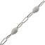 Wholesale 925 Sterling Silver Long Box -1+3 PaperClip Enamel Chain (Pearl White Color)-4mm by 1.6mm (Sold per foot)