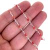 Wholesale 925 Sterling Silver Long Box -1+3 PaperClip Enamel Chain (Ruby Color)-4mm by 1.6mm (Sold per foot)