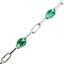 Wholesale 925 Sterling Silver Long Box -1+3 PaperClip Enamel Chain (Peridot Color)-4mm by 1.6mm (Sold per foot)