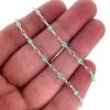 Wholesale 925 Sterling Silver Long Box -1+3 PaperClip Enamel Chain (Peridot Color)-4mm by 1.6mm (Sold per foot)