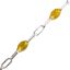 Wholesale 925 Sterling Silver Long Box -1+3 PaperClip Enamel Chain (Citrine Color)-4mm by 1.6mm (Sold per foot)