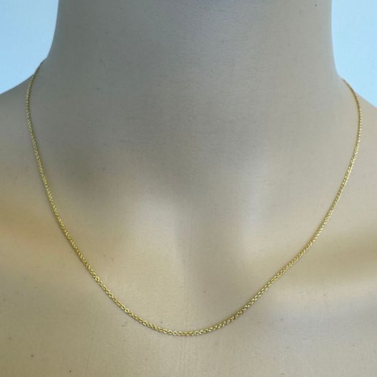 Wholesale Gold over Sterling Silver Finished Chain - Tiny Plain Oval Cable Chain  16" -36"