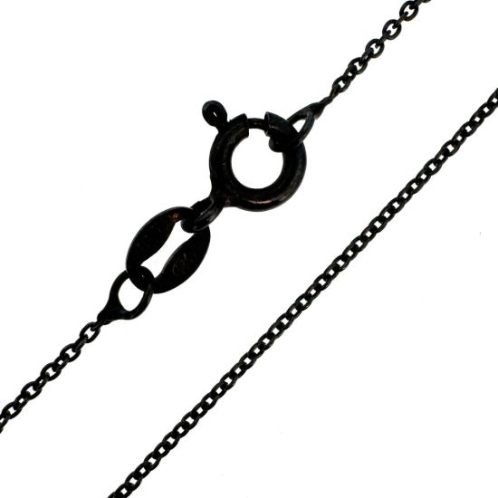 Wholesale Oxidized Sterling Silver Finished Chain - Tiny Plain Cable Oval Chain