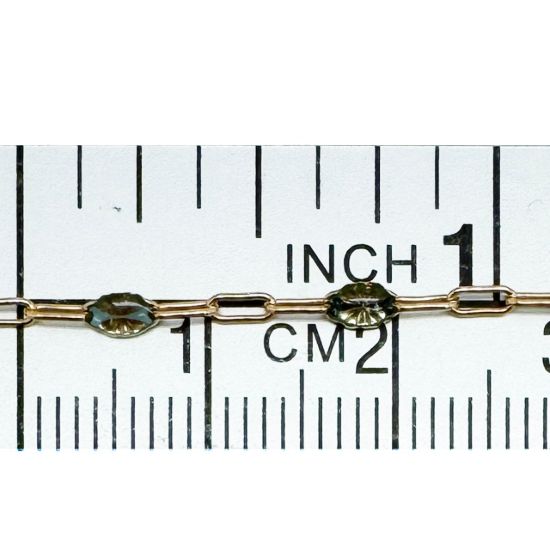 Wholesale 1/20 14K Gold Filled Long Box - 1+3 PaperClip Enamel Chain (Aqua Blue Color) - 3.6mm by 1.6mm (Sold per foot)