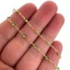 Wholesale 1/20 14K Gold Filled Long Box - 1+3 PaperClip Enamel Chain (Peridot Color) - 3.6mm by 1.6mm (Sold per foot)