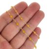 Wholesale 1/20 14K Gold Filled Long Box - 1+3 PaperClip Enamel Chain (Citrine Color) - 3.6mm by 1.6mm (Sold per foot)