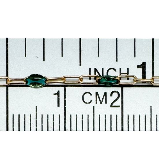 Wholesale 1/20 14K Gold Filled Long Box - 1+3 PaperClip Enamel Chain (Turquoise color) -3.6mm by 1.6mm (Sold per foot)