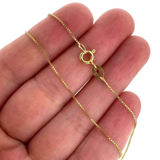 Wholesale Gold over Sterling Silver Finished Chain - 0.8mm Tiny Box Chain  