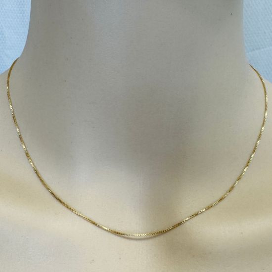 Wholesale Gold over Sterling Silver Finished Chain - 0.8mm Tiny Box Chain  
