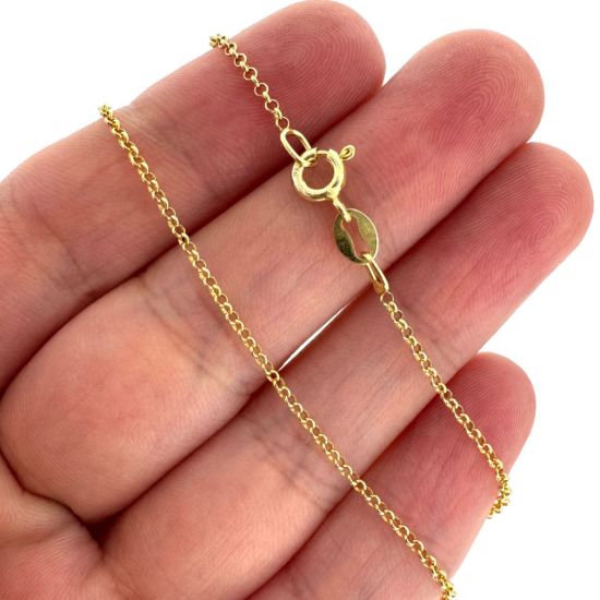 Wholesale Gold Over Sterling Silver Finished Chain - 1mm Rolo Chain