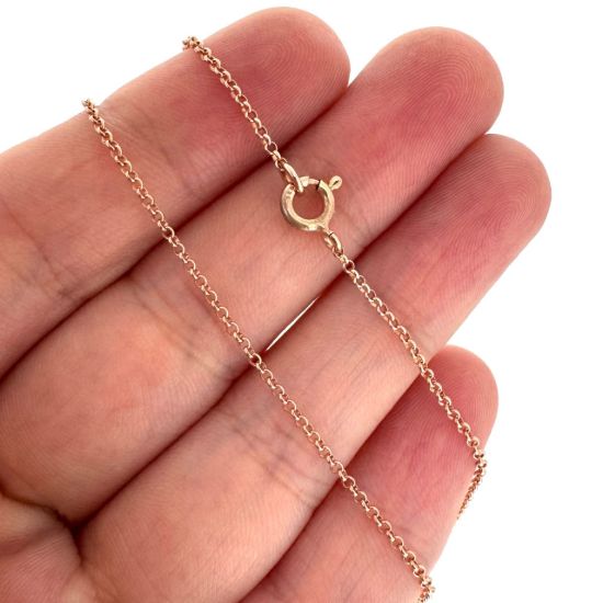 Wholesale Rose Gold Over Sterling Silver Finished Chain - 1mm Rolo Chain