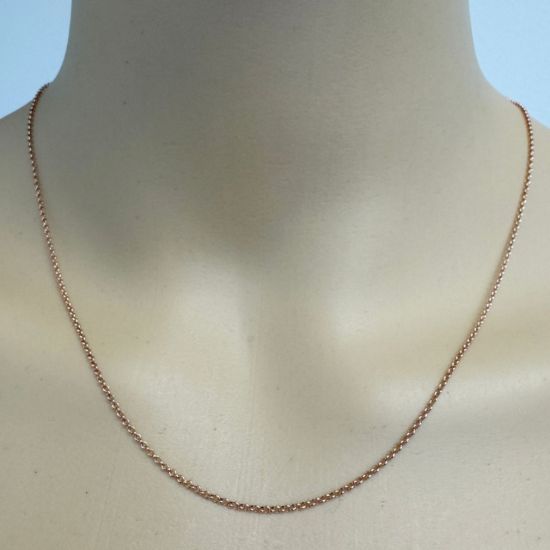 Wholesale Rose Gold Over Sterling Silver Finished Chain - 1mm Rolo Chain