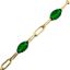 Wholesale 1/20 14K Gold Filled Long Box - 1+3 PaperClip Enamel Chain (Emerald Color) - 3.6mm by 1.6mm (Sold per foot)  