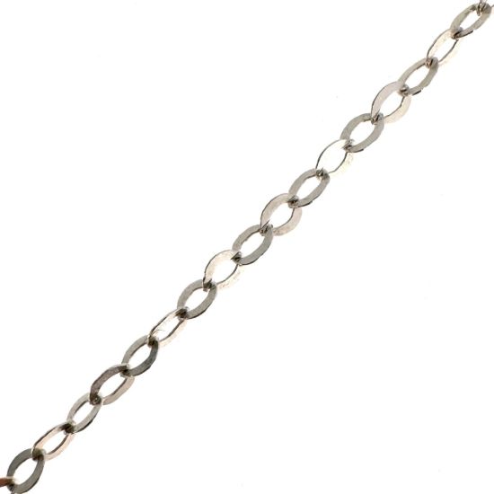 Wholesale Chain, 925 Sterling Silver Flat Cable Oval Chain 2 by 1.5mm Bulk Chain by the foot