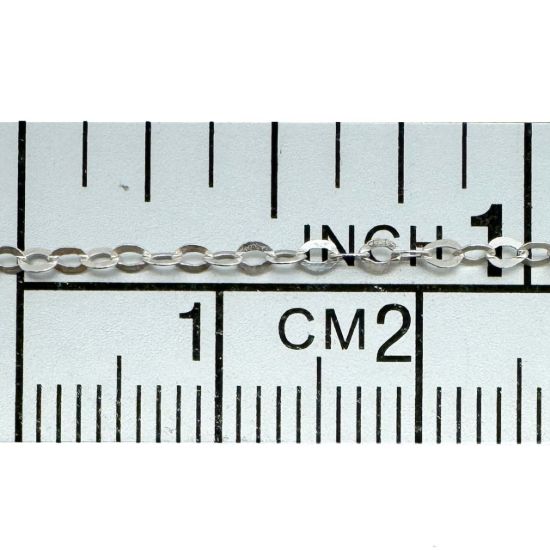 Wholesale Chain, 925 Sterling Silver Flat Cable Oval Chain 2 by 1.5mm Bulk Chain by the foot