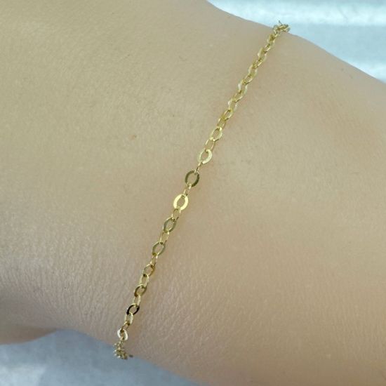 Wholesale Gold Over Sterling Silver Bulk Chain - Small Flat Oval Cable Chain 1.5x2mm (sold per foot)
