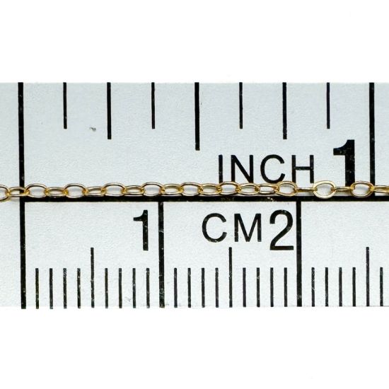 Wholesale 1/20 14K Gold Filled Bulk Chain - 1.5x 2mm Small Flat Cable Chain (sold per foot)