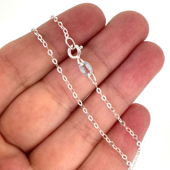 Wholesale 925 Italian Sterling Silver Finished Delicate Flat Cable Chain - Sold Per Piece