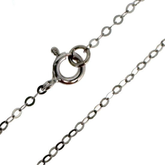 Wholesale Rhodium Over 925 Italian Sterling Silver Finished Flat Oval Cable Chain - Sold Per Piece