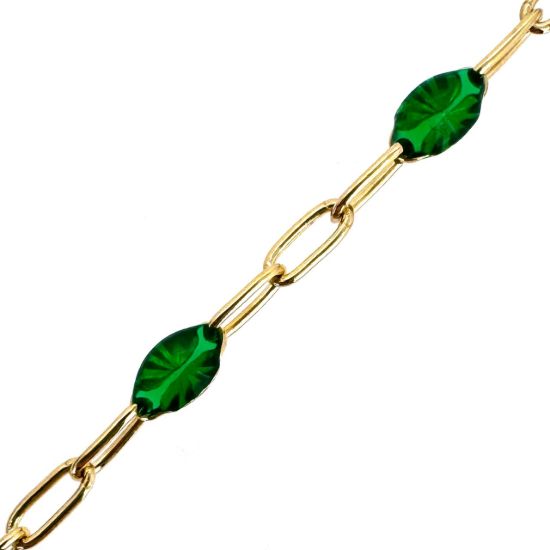 Wholesale 1/20 14K Gold Filled Long Box - 1+3 PaperClip Birthstone Enamel Chain Kits - Set of 12 Months