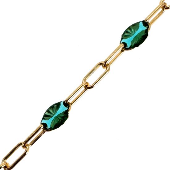 Wholesale 1/20 14K Gold Filled Long Box - 1+3 PaperClip Birthstone Enamel Chain Kits - Set of 12 Months