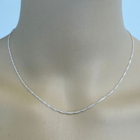 Wholesale 925 Sterling Silver Finished Chain - 1mm Singapore chain