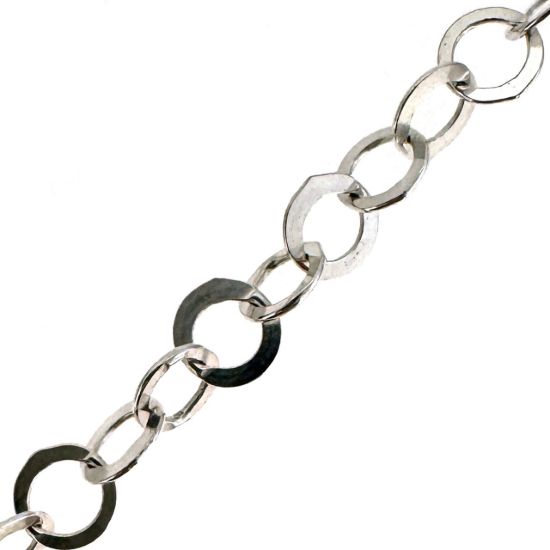 Wholesale 925 Sterling Silver Flat Circle Cable Chain; Wholesale Unfinished Chain By The Foot